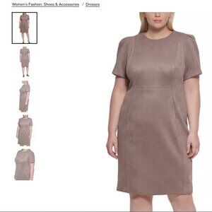 Calvin Klein Plus Size Dress Size 22 Faux-Suede NWT MSRP 129.00